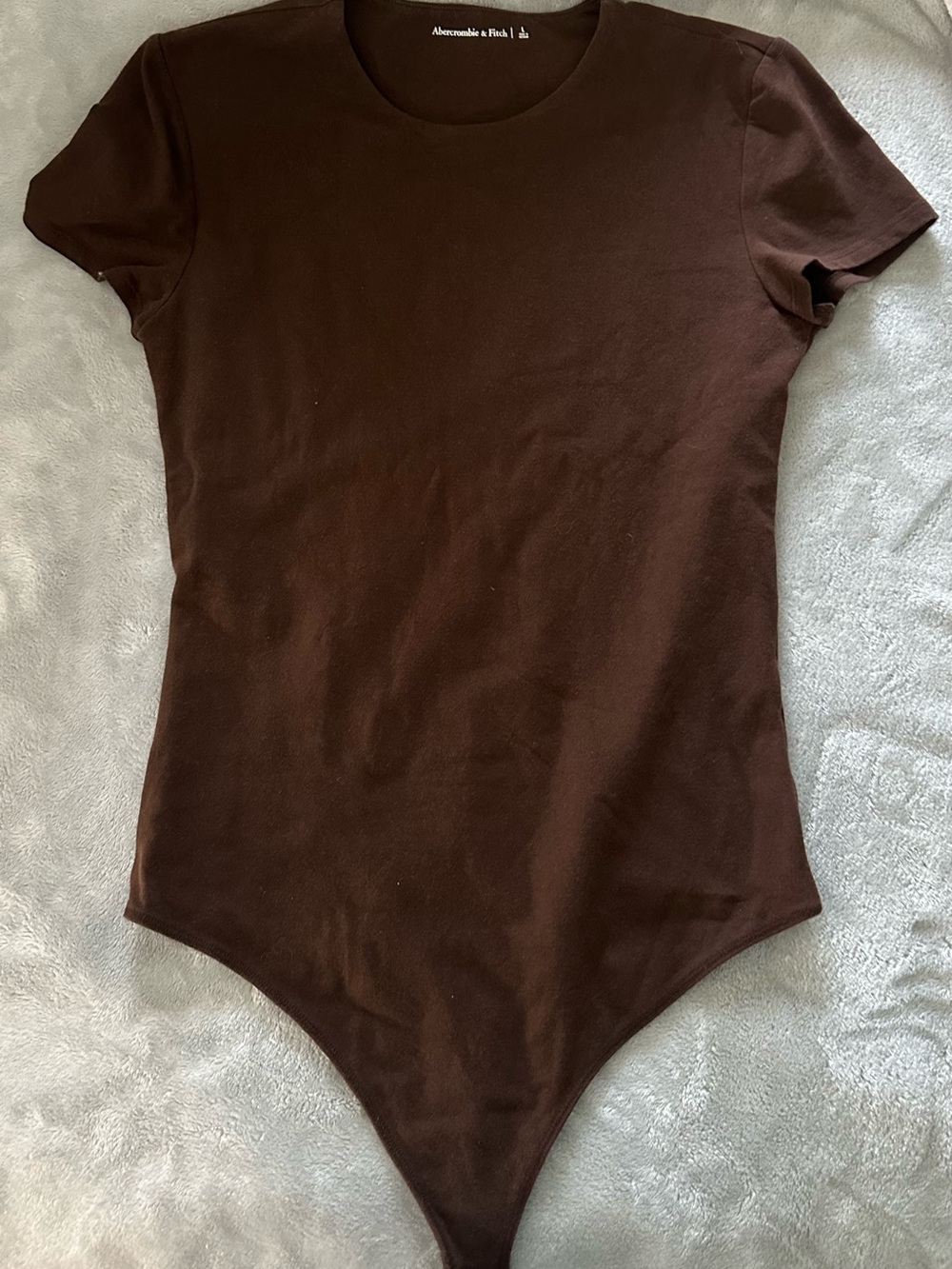 Abercrombie & Fitch Chocolate Brown Short Sleeve Snap-Front Bodysuit